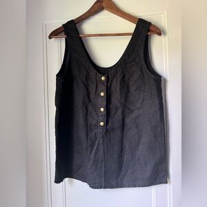 Not perfect linen Porto tank with brass snaps